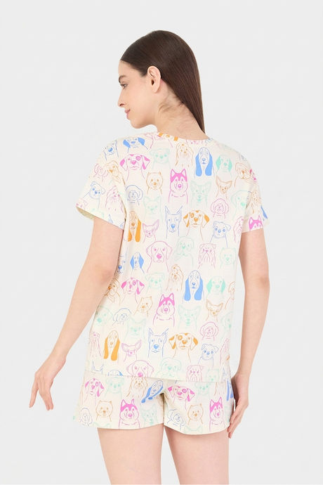 Sweet Dreams Animal Printed Short Set - Swan White — image 2